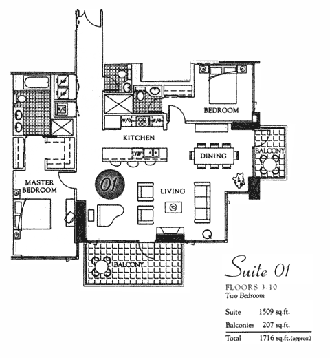 Pinnacle Floor Plan 3-10 Suite 01