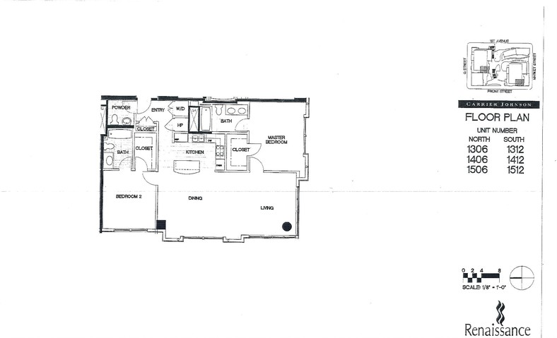 Renaissance Floor Plan Units 1306 to 1506 & 1312 to 1512