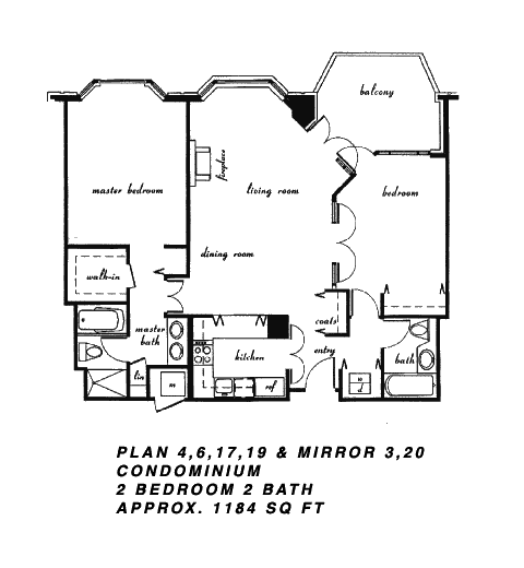 Cityfront Terrace Floor Plan 4,6,17,19 & Mirror 3,20