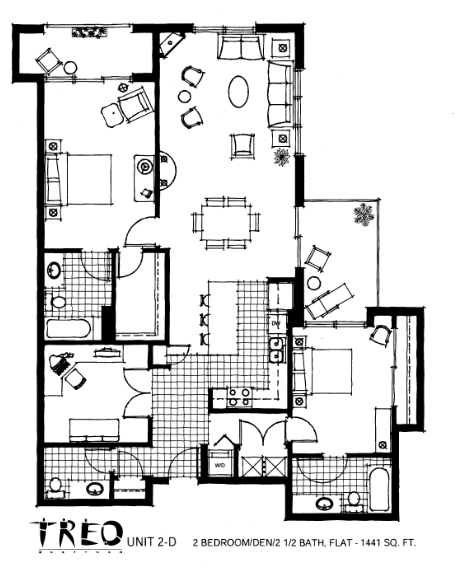 Treo Floor Plan Unit 2-D