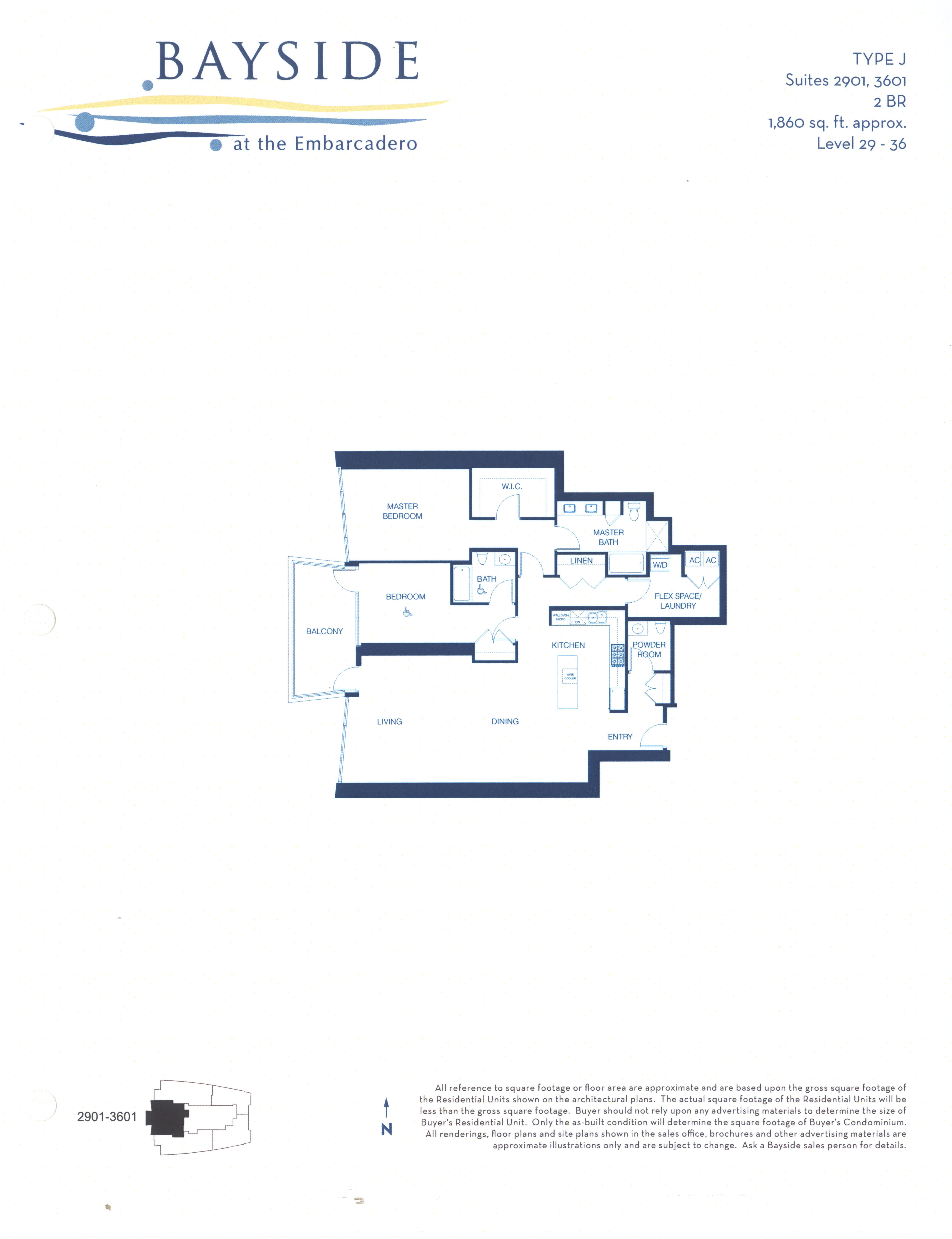 Bayside Floor Plan Level 29-36 Type J