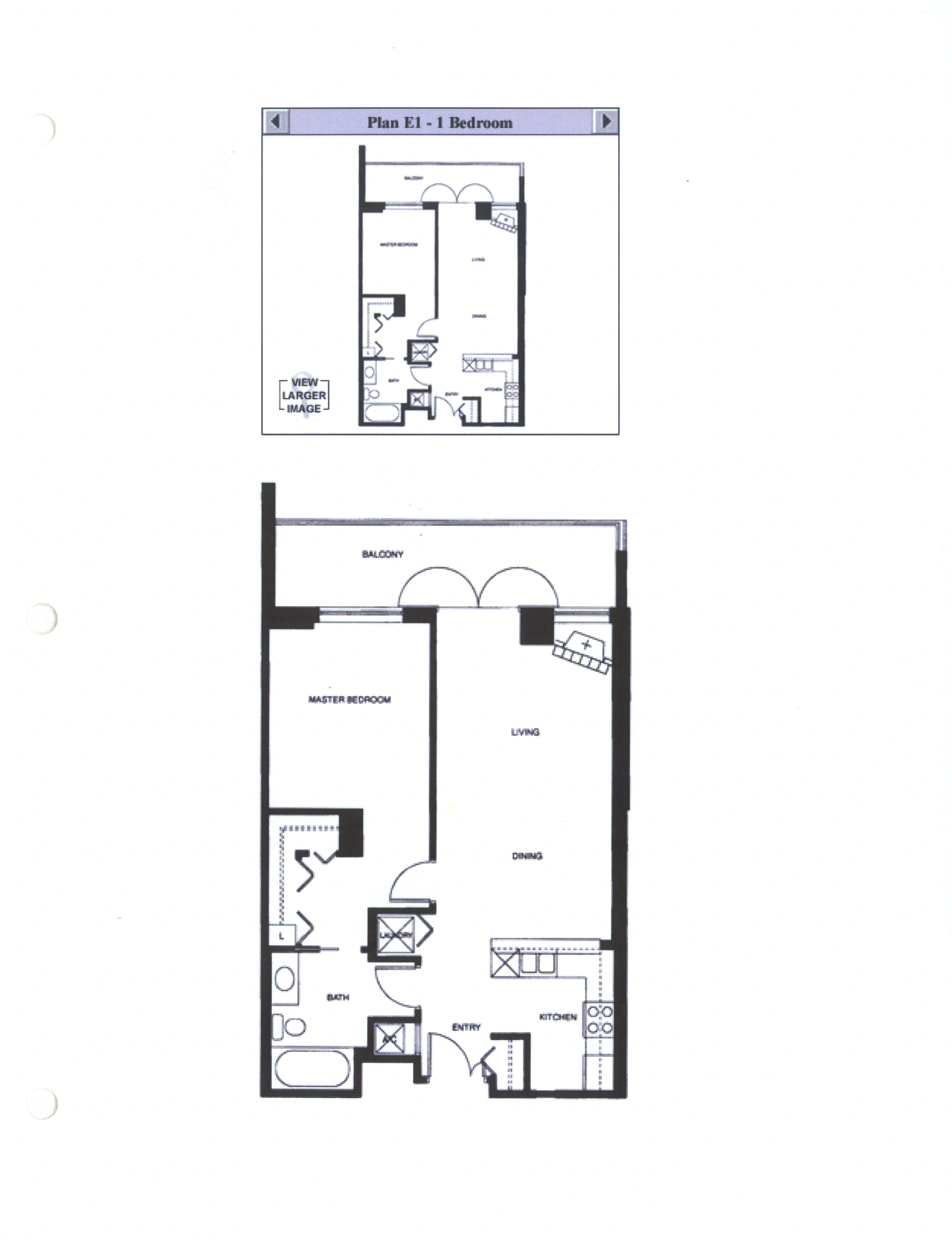 Discovery Floor Plan E1 – 1 Bedroom