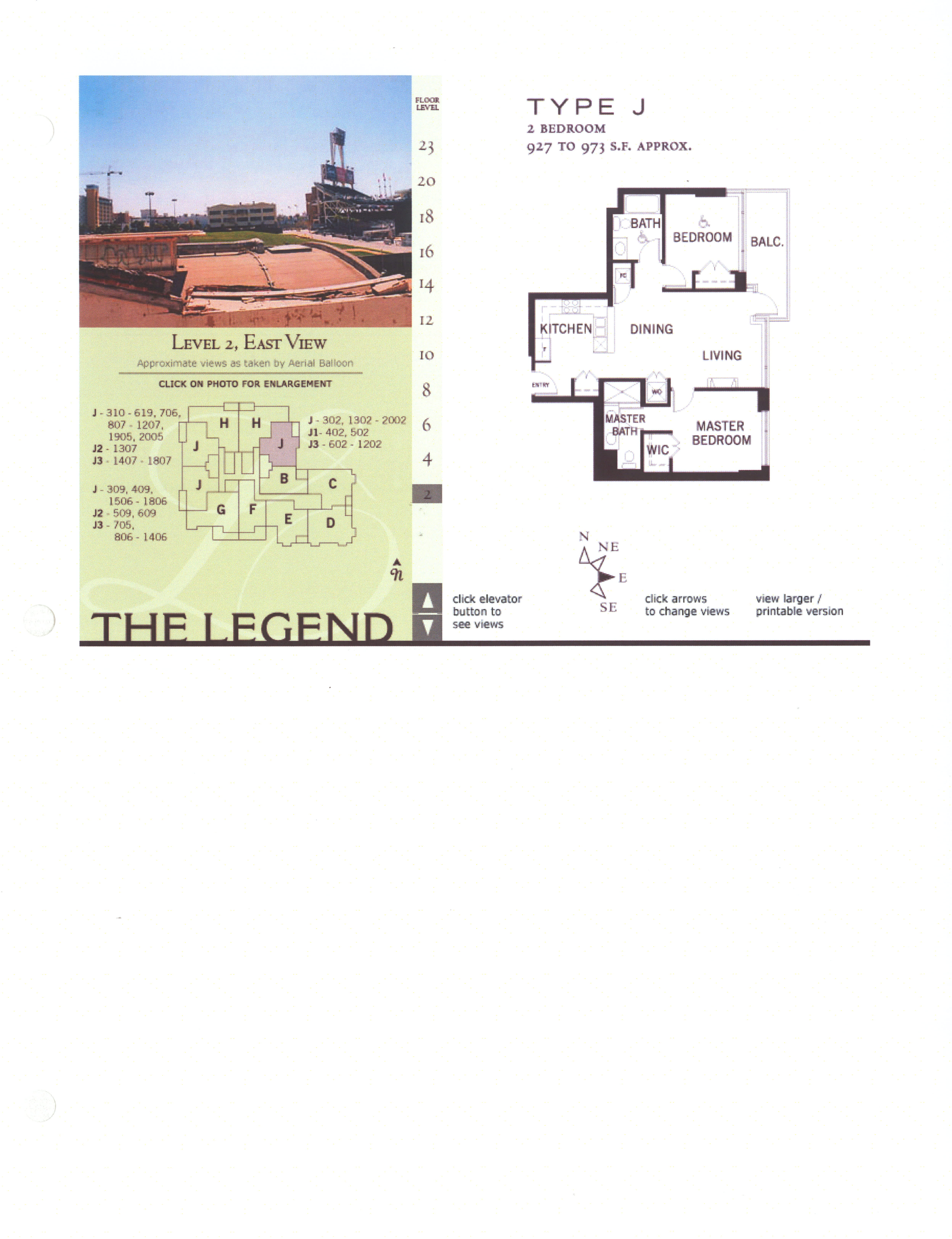 The Legend Floor Plan Level 2, East View – Type J