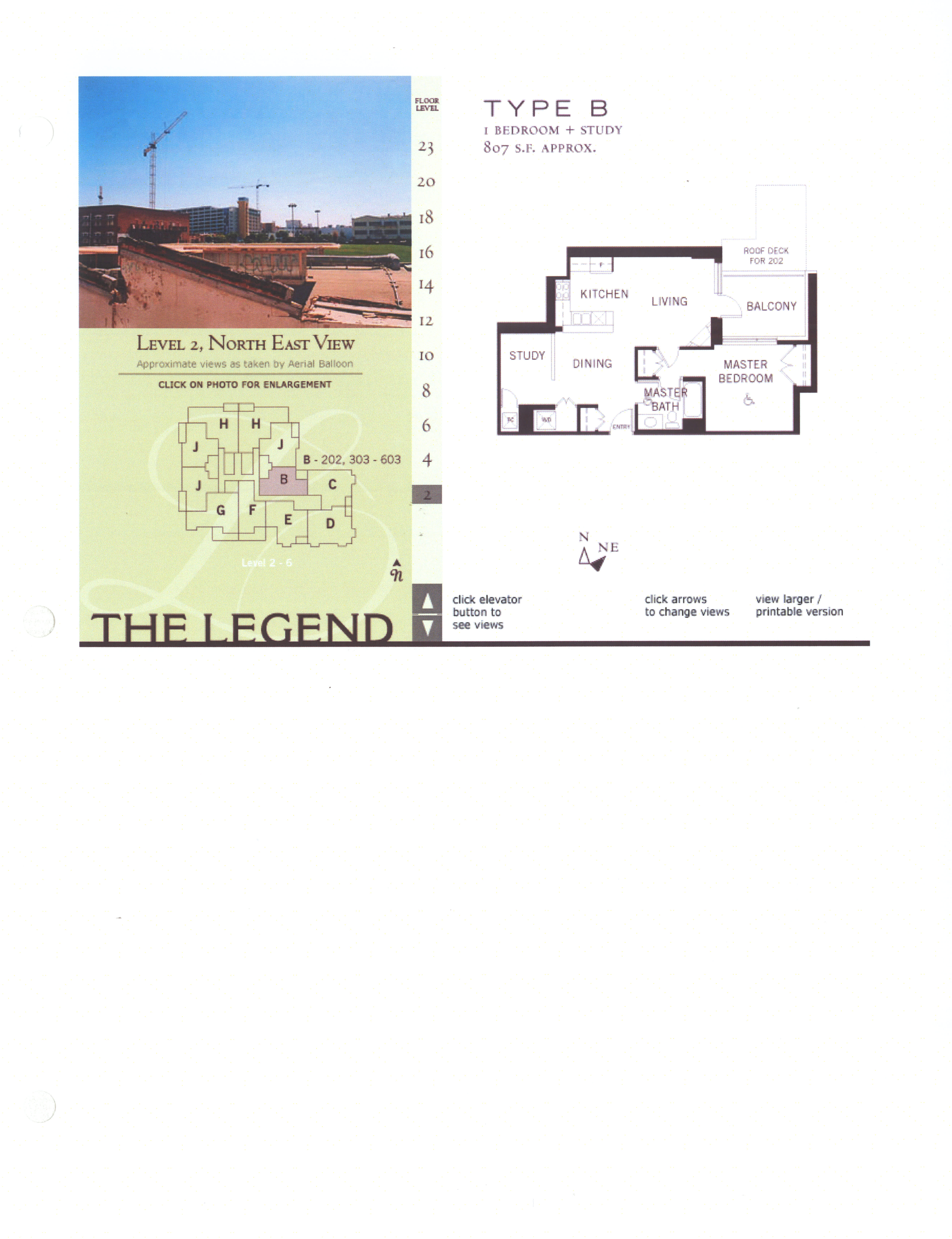 The Legend Floor Plan Level 2, North East View – Type B