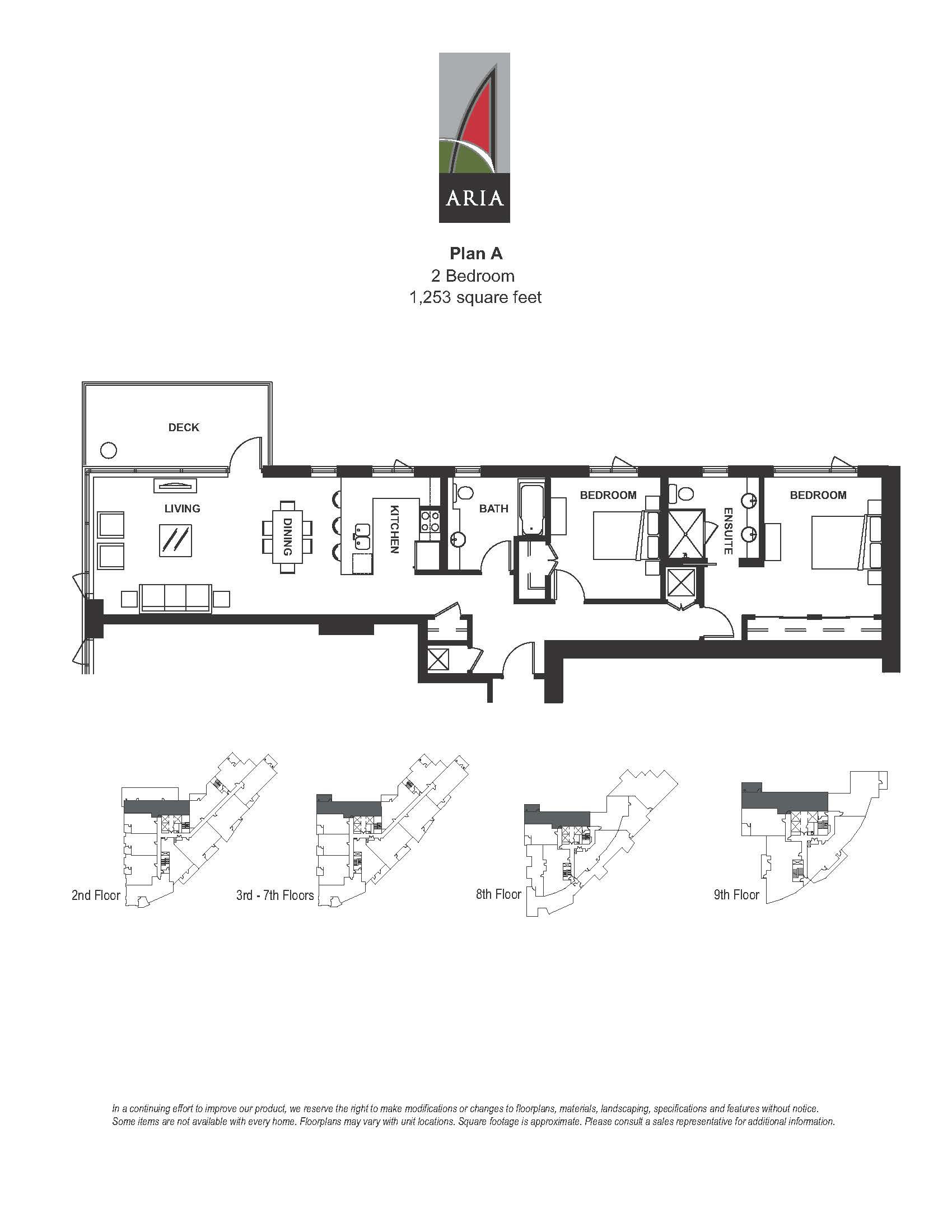 Aria 2 Bedroom – Plan A