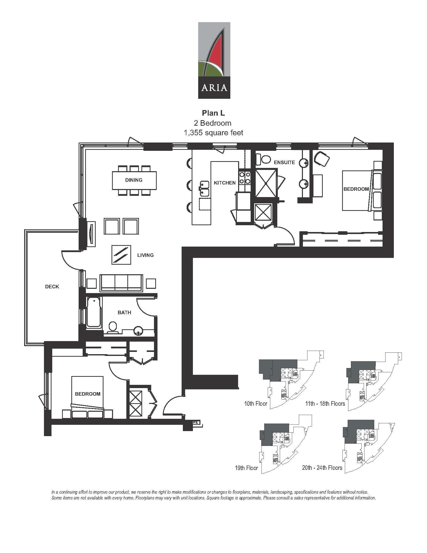 Aria 2 Bedroom – Plan L